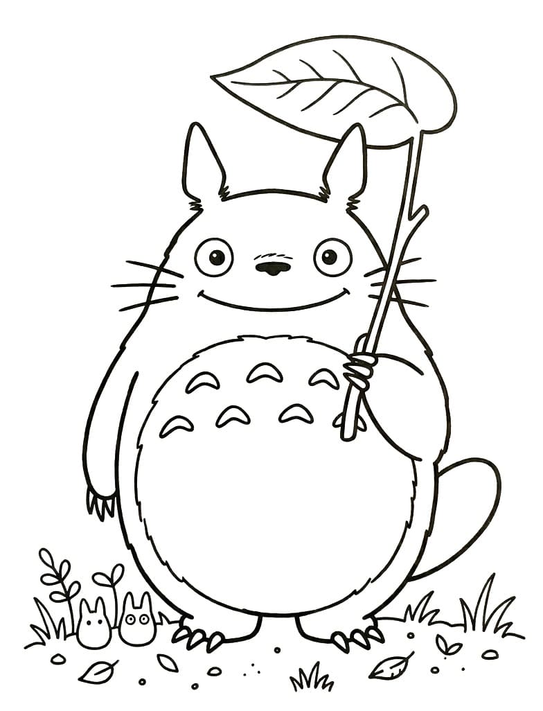 Fise de colorat cu Totoro minunat