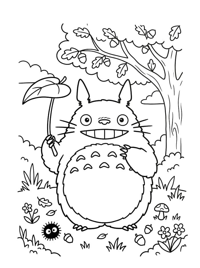 Fise de colorat cu Totoro simplu