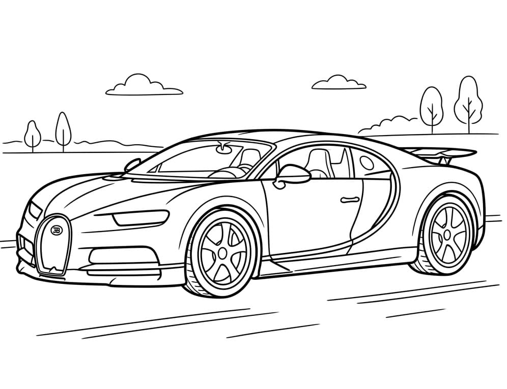 Fise de Colorat cu Bugatti elegant
