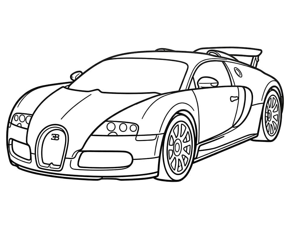 Fise de Colorat cu Bugatti gratuit