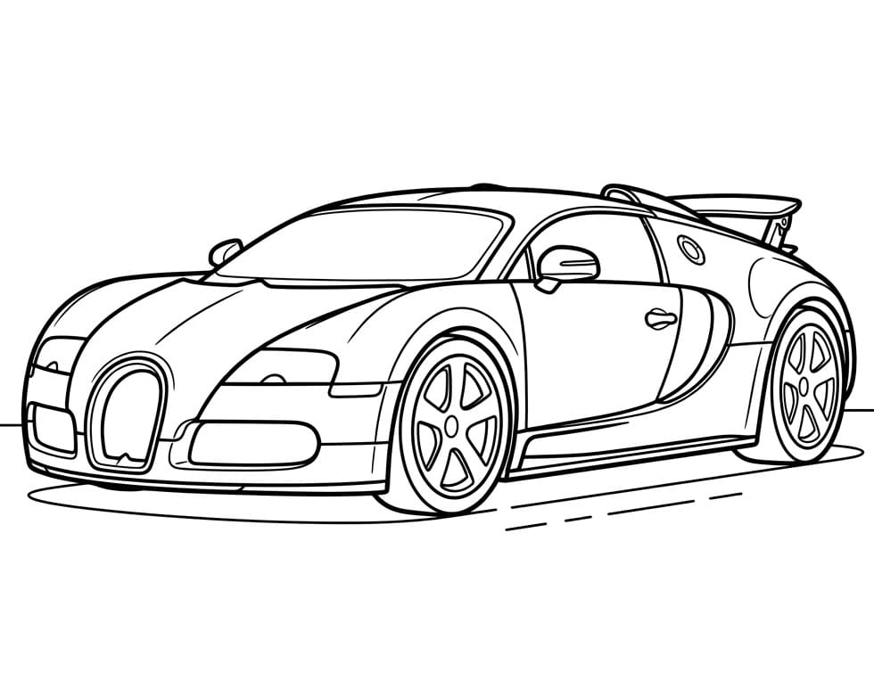 Fise de Colorat cu Bugatti impecabil