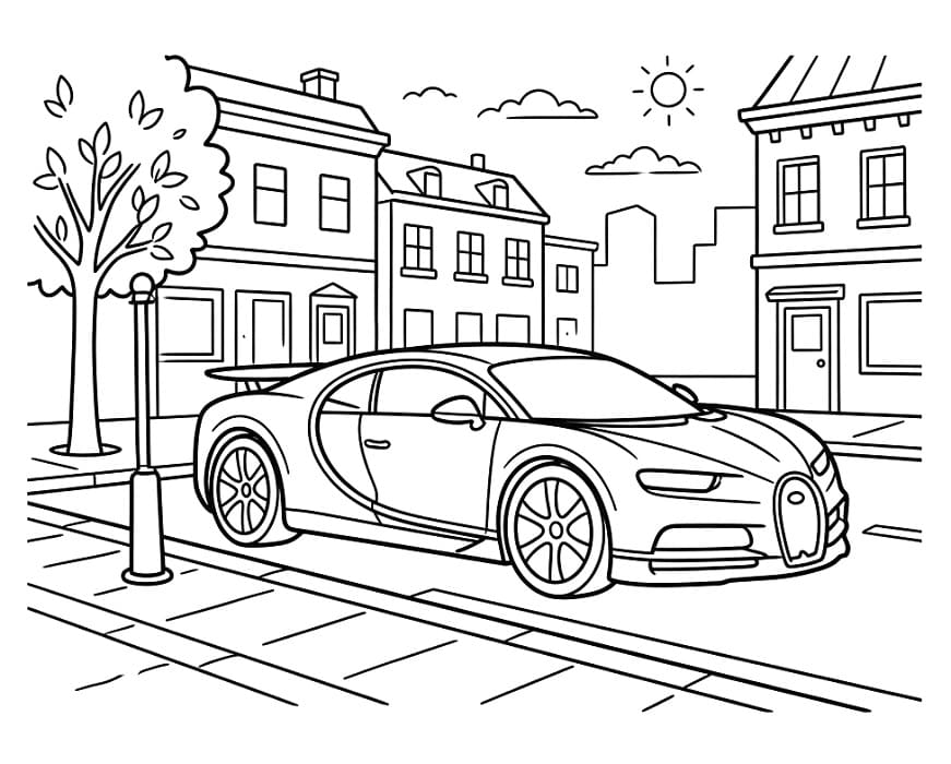 Fise de Colorat cu Bugatti standard