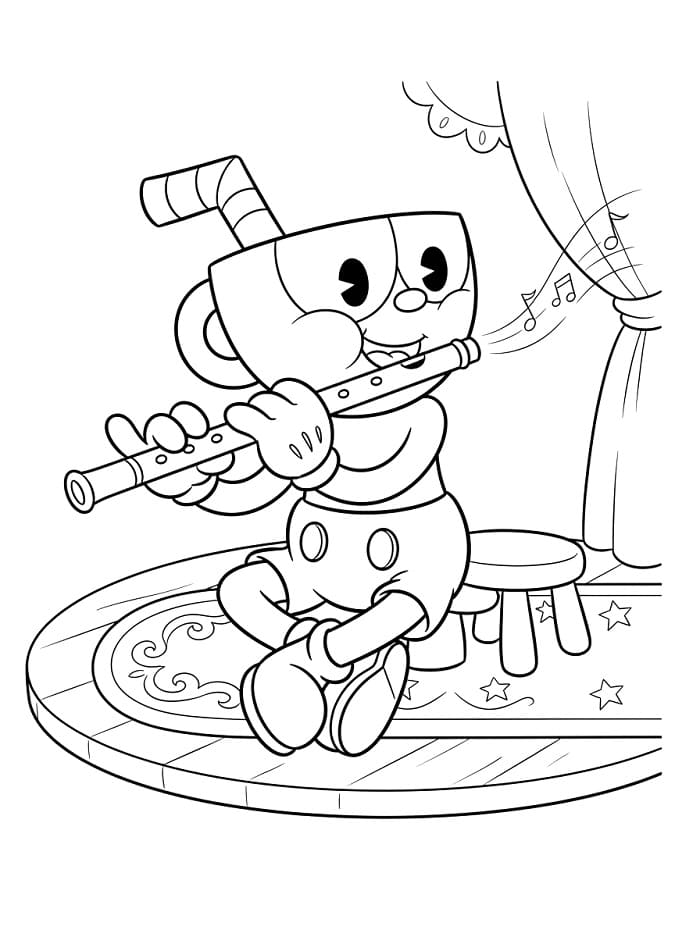Fise de colorat cu Cuphead animat