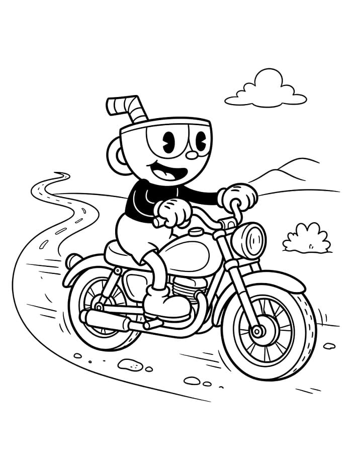 Fise de colorat cu Cuphead de imprimat gratuit