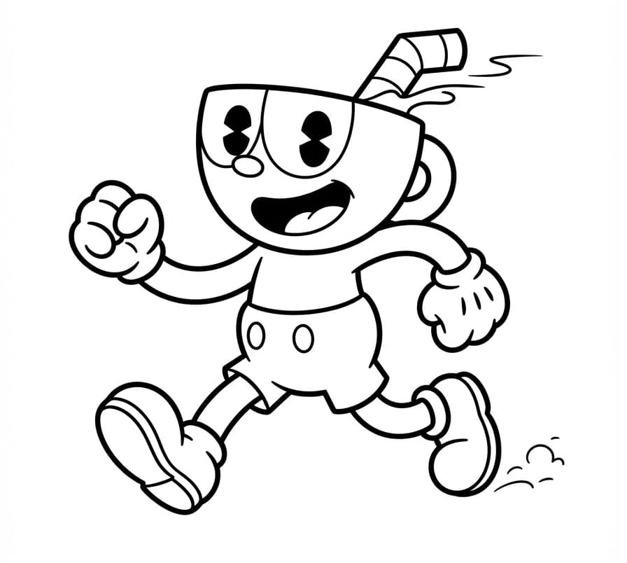Fise de colorat cu Cuphead extraordinar