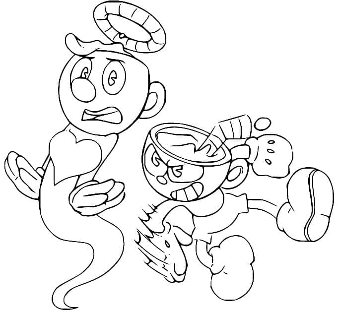Fise de colorat cu Cuphead imprimabil gratuit