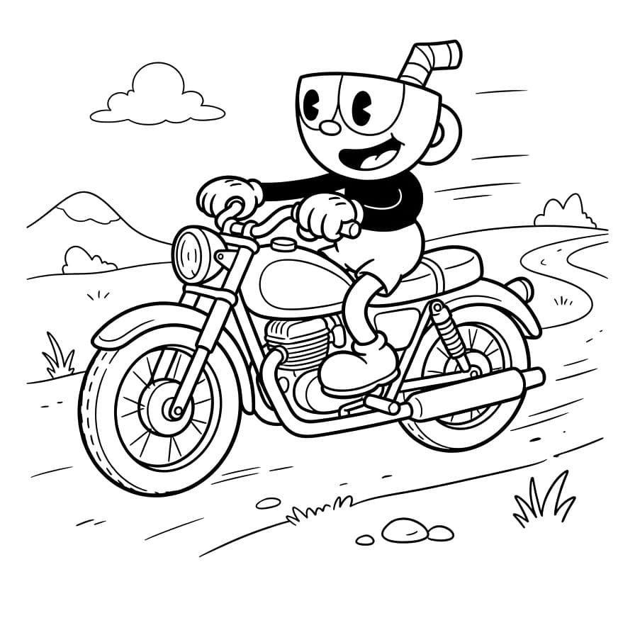 Fise de colorat cu Cuphead imprimabil