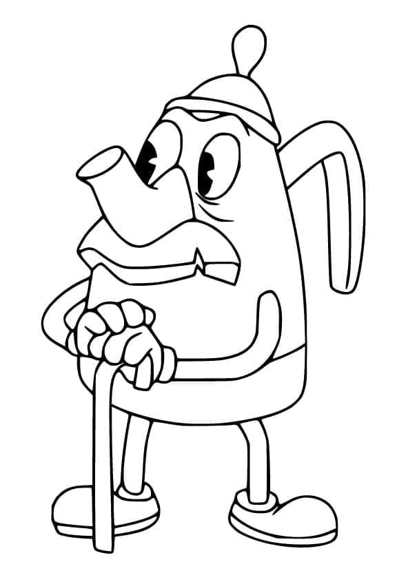Fise de colorat cu Cuphead pentru copii de 1 an