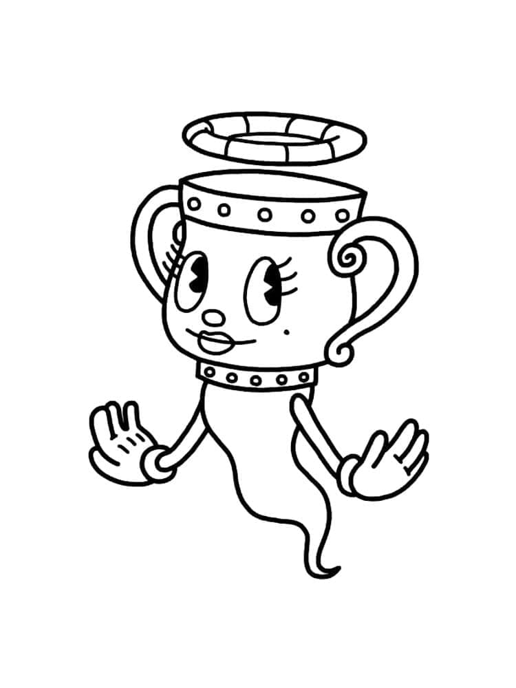 Fise de colorat cu Cuphead pentru copii de 3 ani