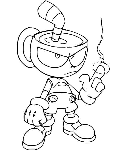 Fise de colorat cu Cuphead pentru copii