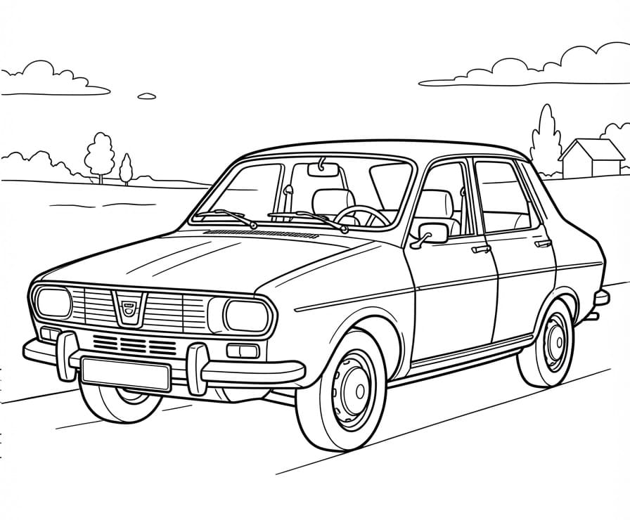 Fise de colorat cu Dacia de imprimat gratuit
