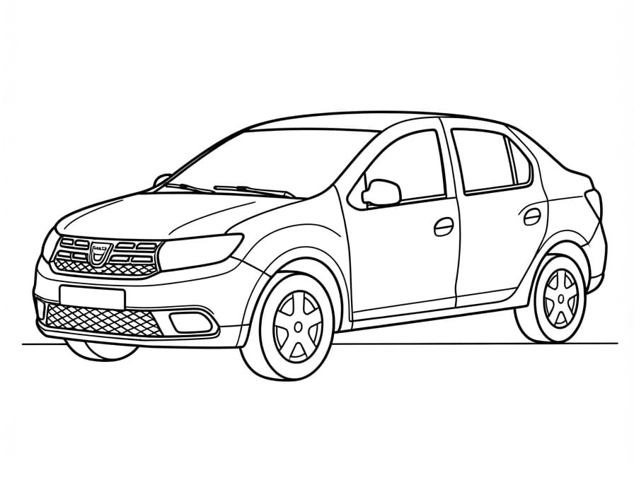 Fise de colorat cu Dacia gratuită imprimabilă