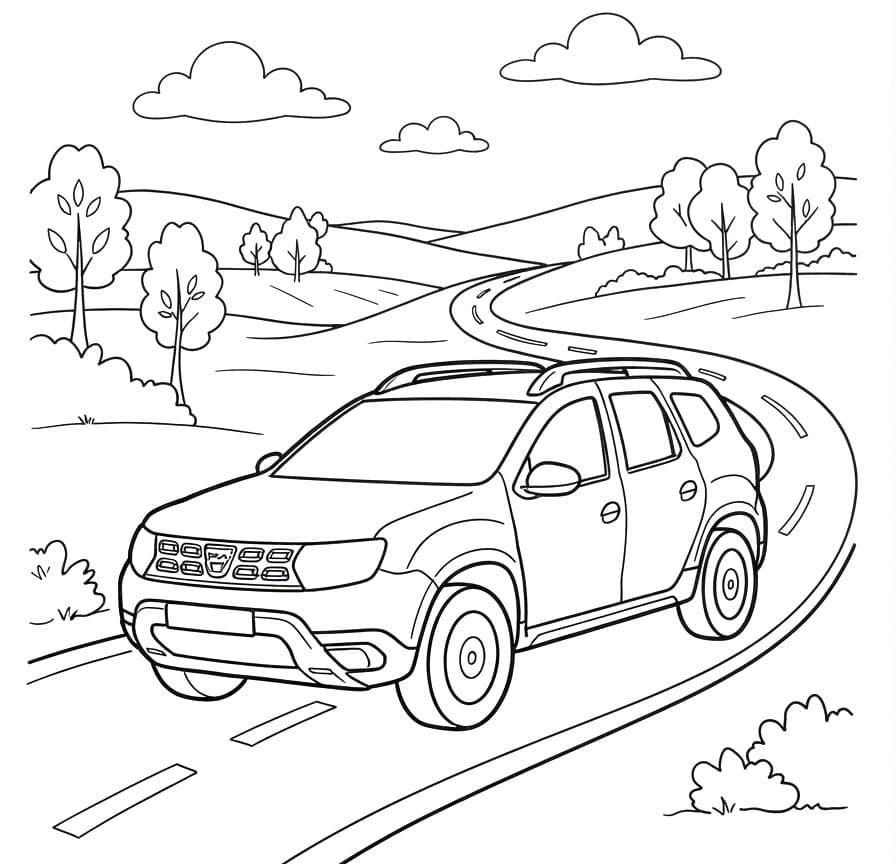 Fise de colorat cu Dacia imprimabilă pentru copii