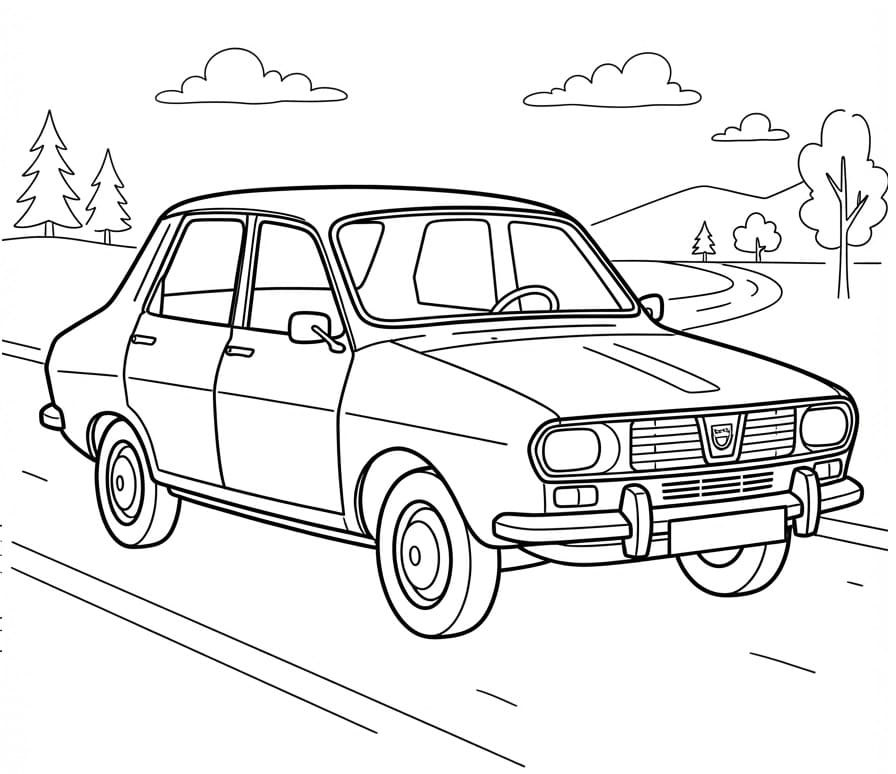 Fise de colorat cu Dacia imprimabilă