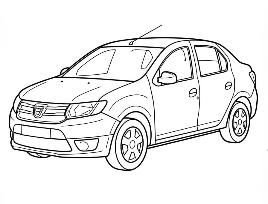Fise de colorat cu Dacia pe șosea
