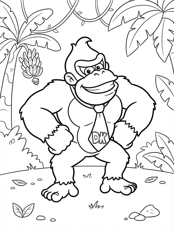 Fise de colorat cu Donkey Kong Nintendo