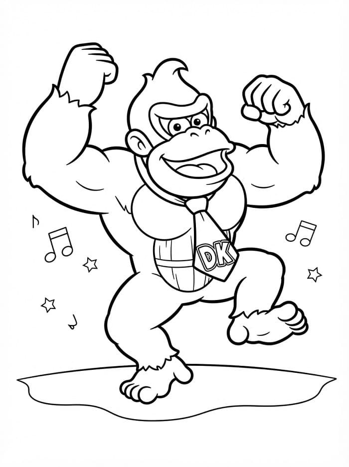 Fise de colorat cu Donkey Kong de imprimat gratuit