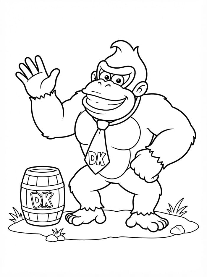 Fise de colorat cu Donkey Kong de la Nintendo