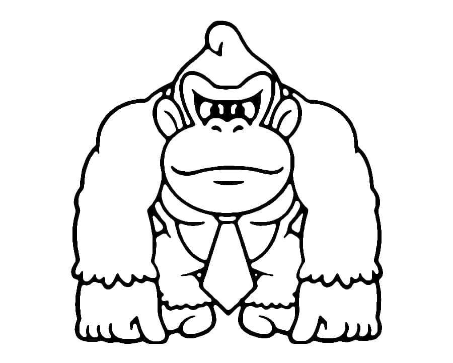 Fise de colorat cu Donkey Kong de tipărit