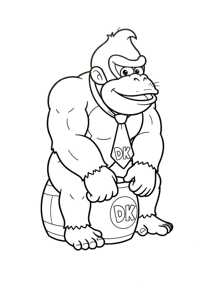 Fise de colorat cu Donkey Kong din Mario
