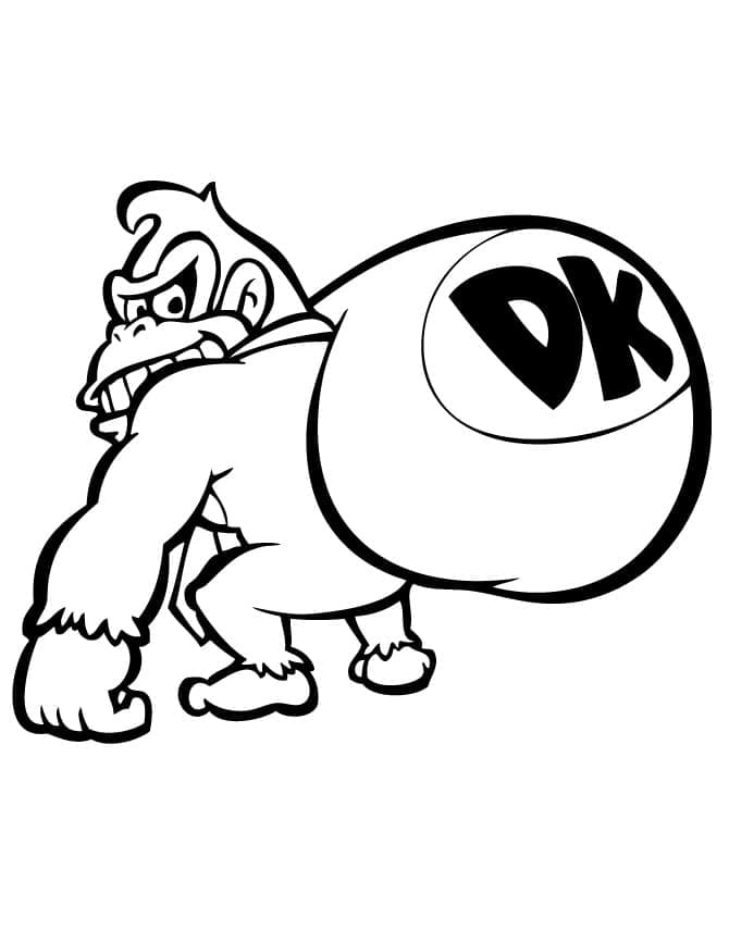 Fise de colorat cu Donkey Kong imprimabil pentru copii
