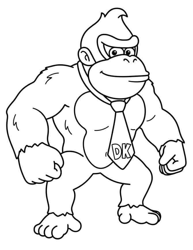 Fise de colorat cu Donkey Kong ușor de colorat