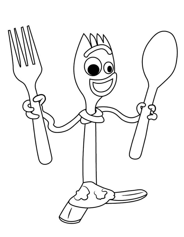 Fise de colorat cu Forky Toy Story 5