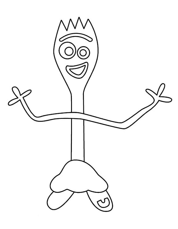 Fise de colorat cu Forky din Toy Story 5