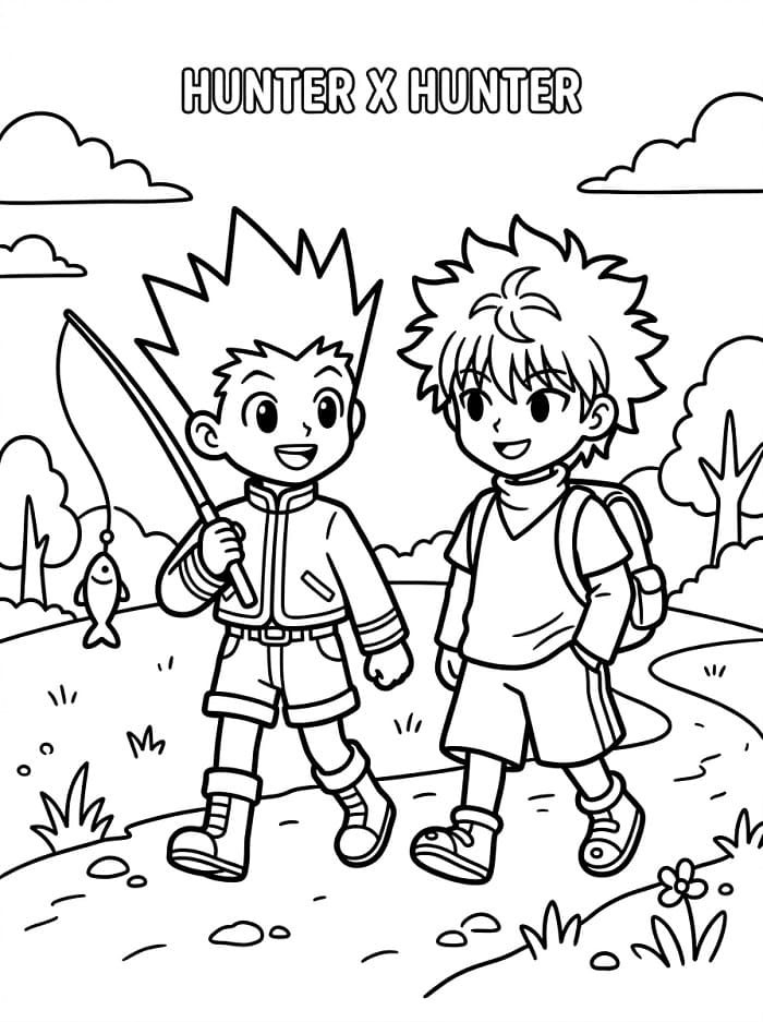 Fise de colorat cu Hunter x Hunter Anime