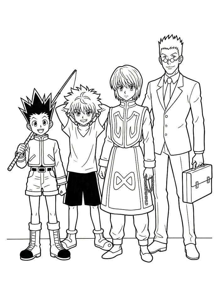 Fise de colorat cu Hunter x Hunter extraordinar