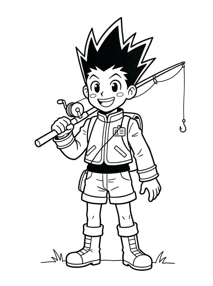 Fise de colorat cu Hunter x Hunter simplu