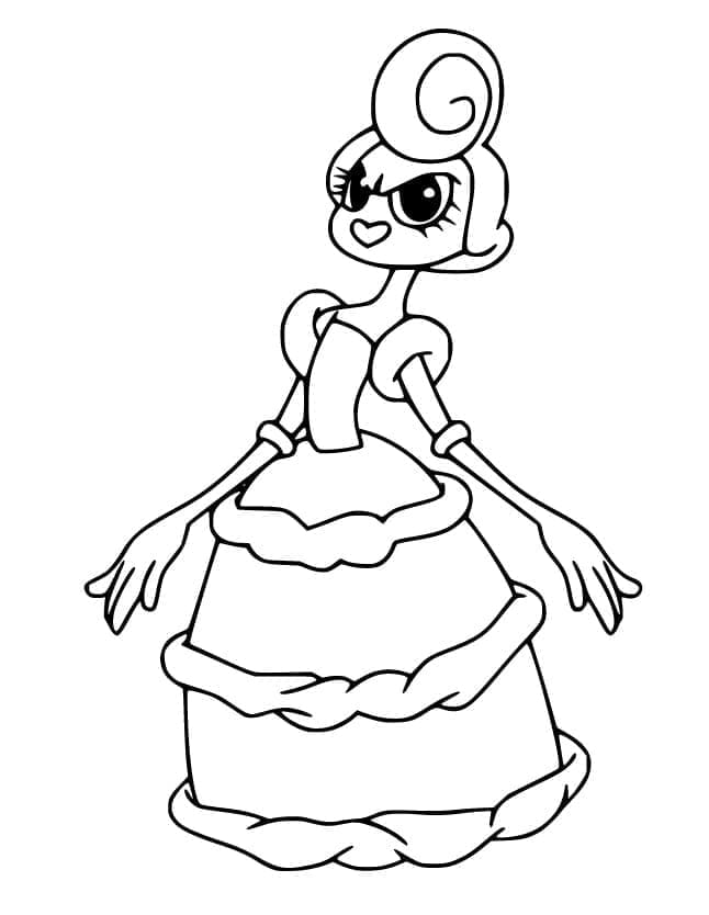 Fise de colorat cu Ilustrație imprimabilă cu Cuphead