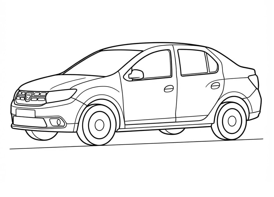 Fise de colorat cu Ilustrație imprimabilă cu Dacia