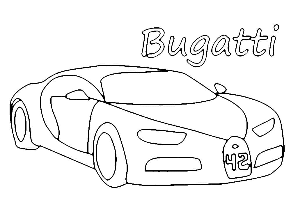 Fise de Colorat cu Imagine cu Bugatti
