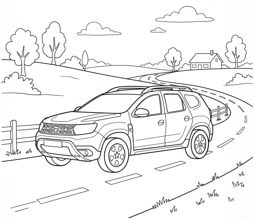 Fise de colorat cu Imagine cu Dacia