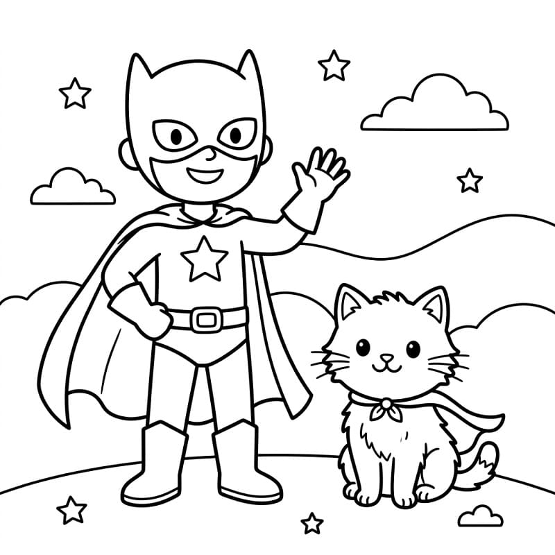 Fise de colorat cu Imagine gratuită cu un supererou
