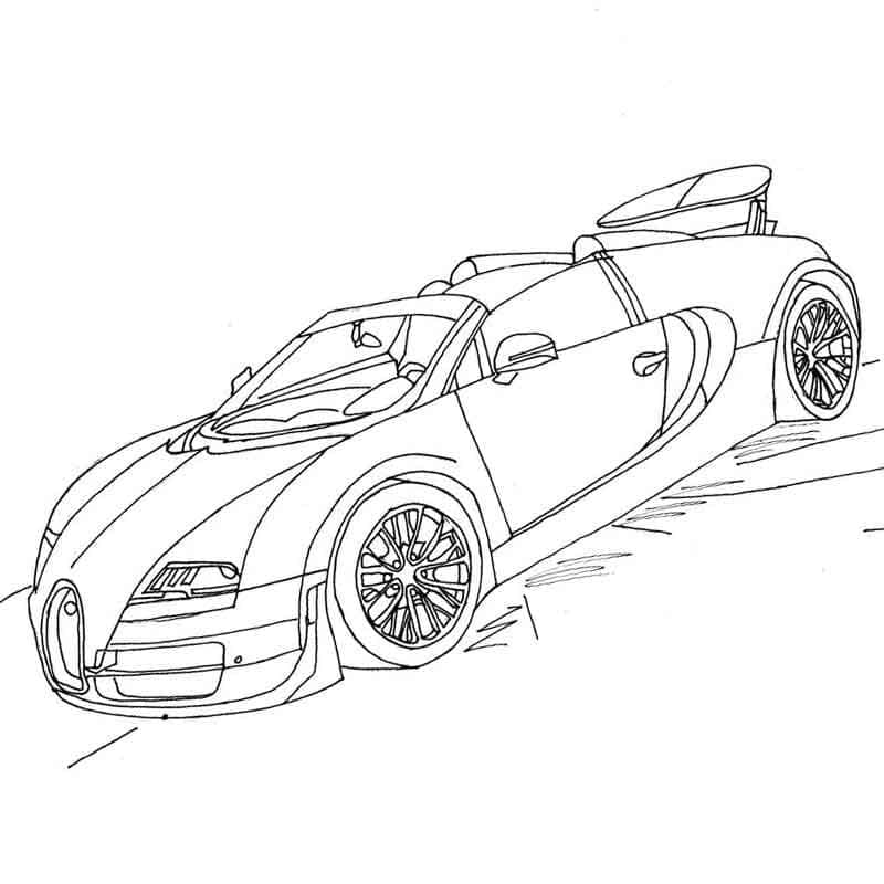 Fise de Colorat cu Imagine imprimabilă cu Bugatti