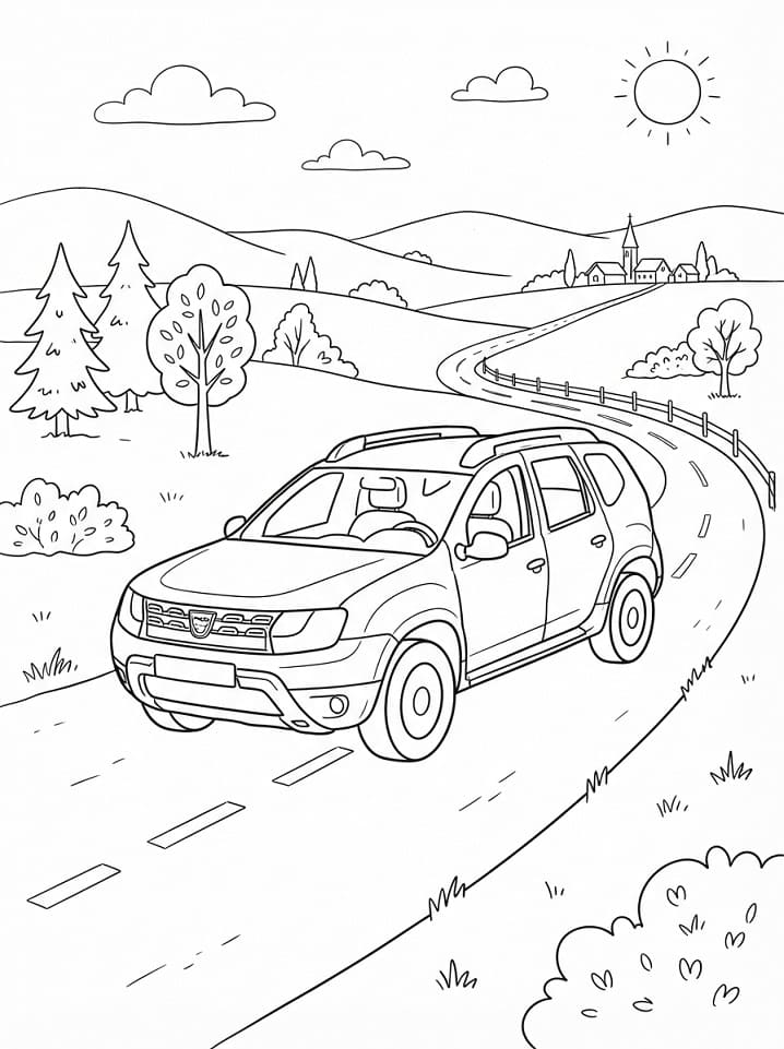 Fise de colorat cu Imagine imprimabilă cu Dacia