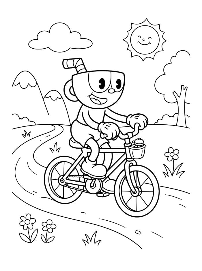 Fise de colorat cu Imprimă Cuphead