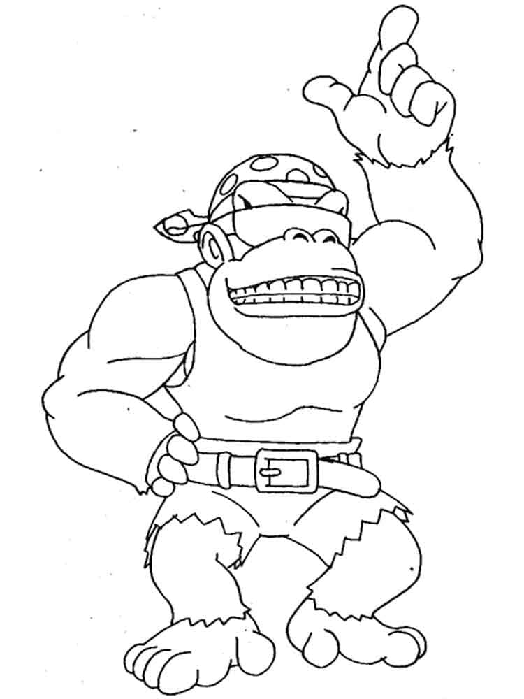 Fise de colorat cu Imprimă Donkey Kong
