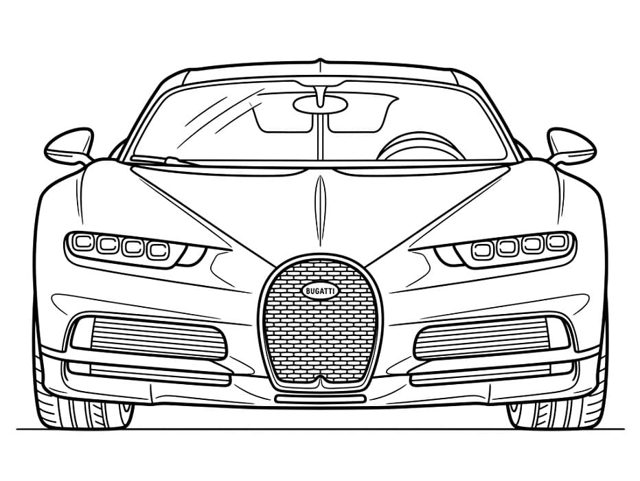 Fise de Colorat cu Mașină Bugatti