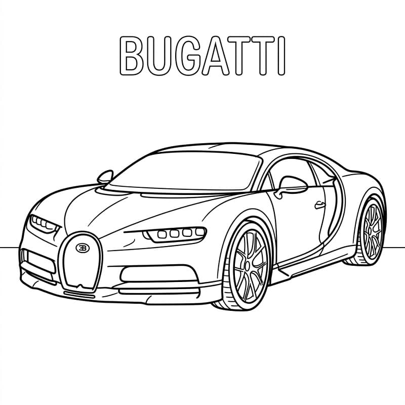 Fise de Colorat cu Planșă Bugatti imprimabilă