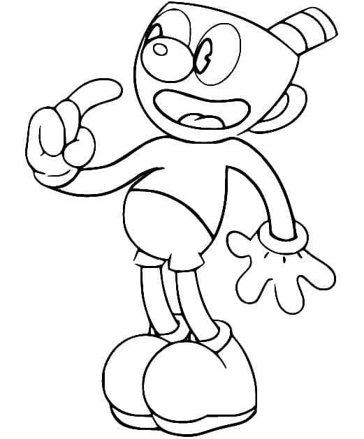 Fise de colorat cu Planșă imprimabilă cu Cuphead