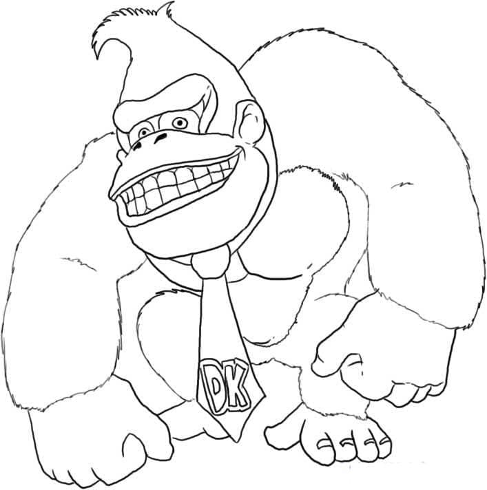 Fise de colorat cu Planșă imprimabilă cu Donkey Kong