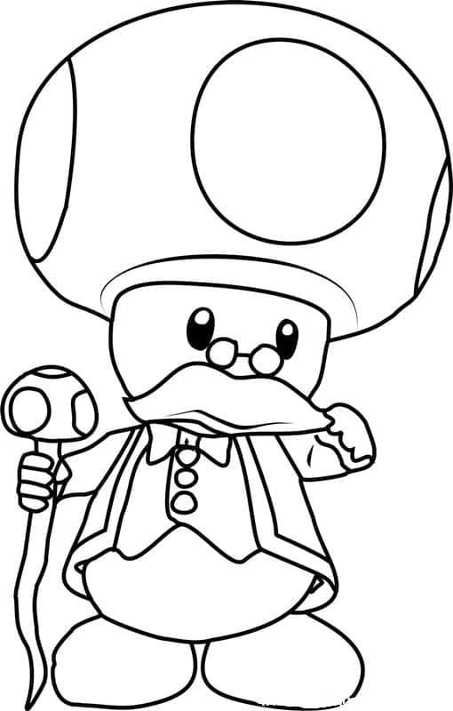 Fise de colorat cu Toad cool