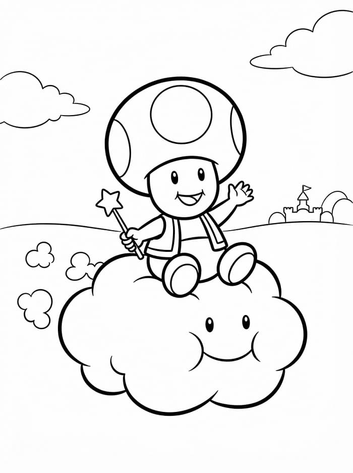 Fise de colorat cu Toad de la Nintendo