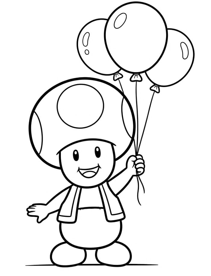 Fise de colorat cu Toad din Mario