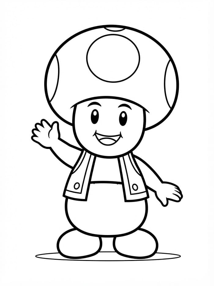 Fise de colorat cu Toad drăguț