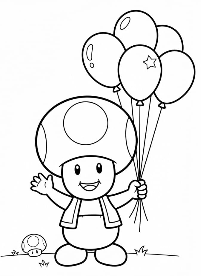 Fise de colorat cu Toad prietenos