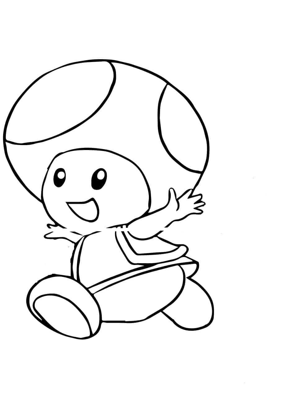 Fise de colorat cu Toad simpatic